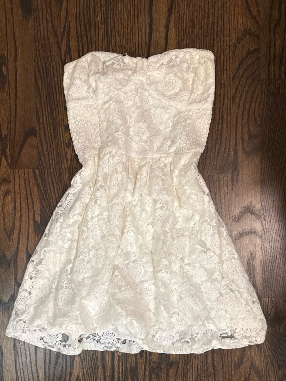 Vintage Abercrombie Lace White Sweetheart Mini Dress